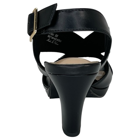 Easy Street Christy Black Faux Leather Criss Cross Womens Heels Size 6.5M - Picture 5 of 11